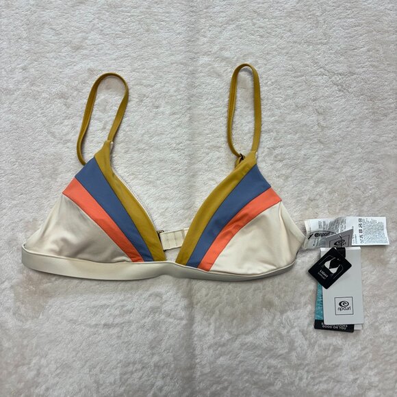 Billabong Other - NWT Ripcurl Womens Bikini Top Small Melting Waves Fixed Triangle Cream Beach